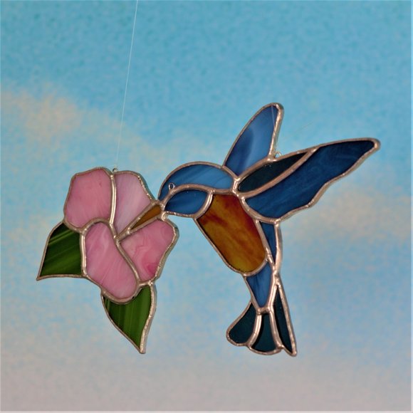 3D Homemade Stain Glass Hummingbird Suncatcher - Picture 11 of 11